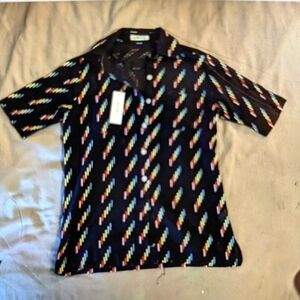 Gerulan Designer Ginza Linen Bahama Shirt Sz M